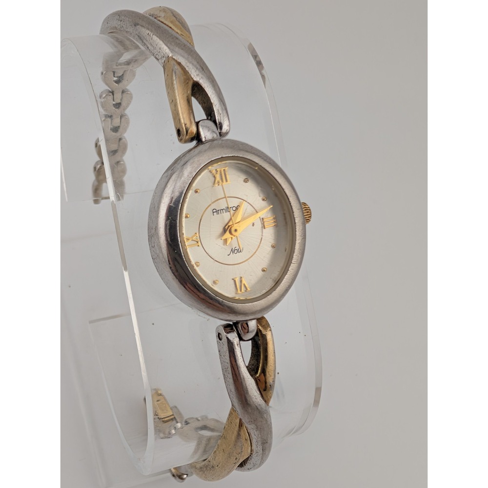 Armitron Now Watch Women 19mm Case‎ 75/1901 Two Tone 6.5" Band- New Battery